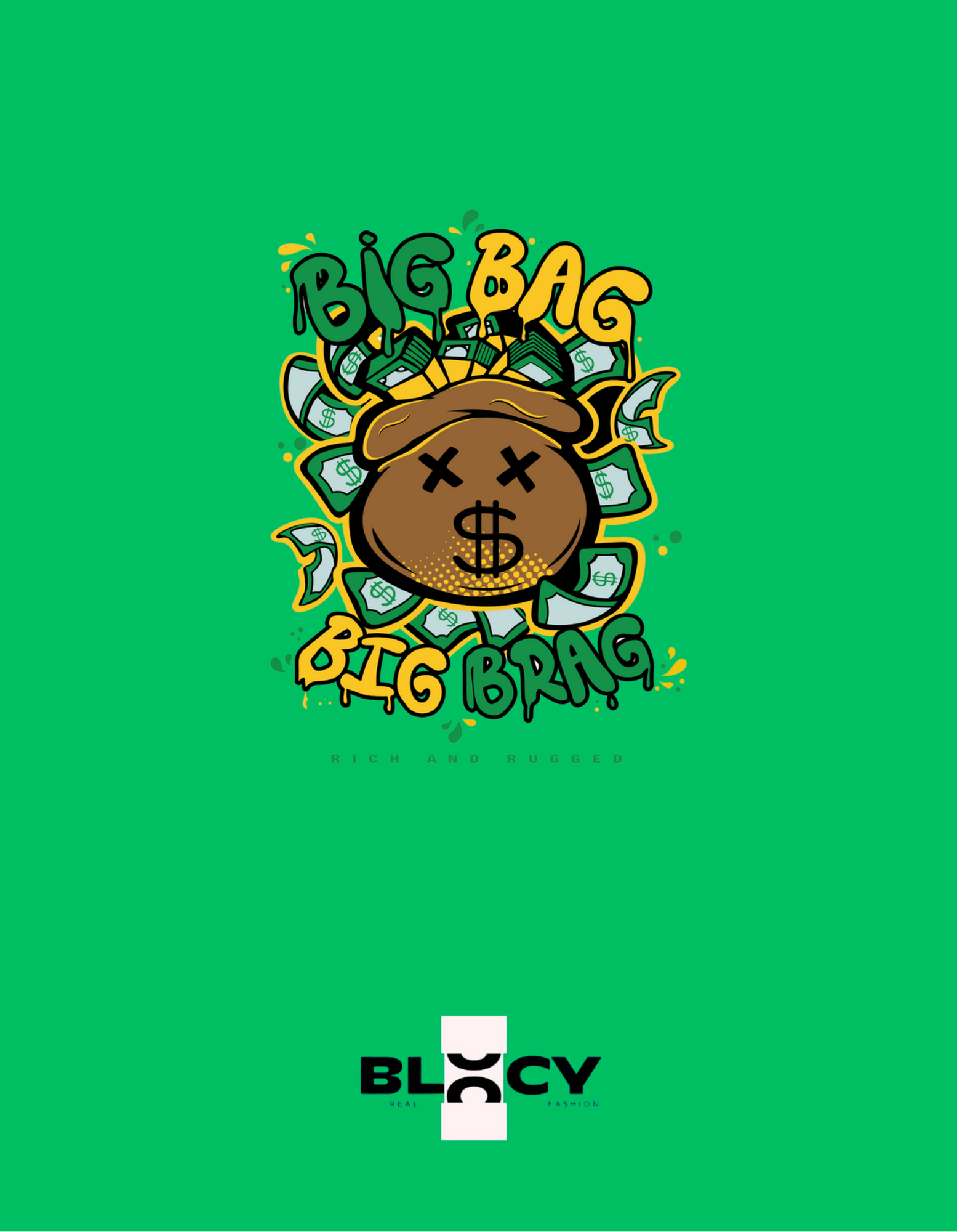 Blocy Big Money Bag Oversized T-shirt – Bold & Unique Design